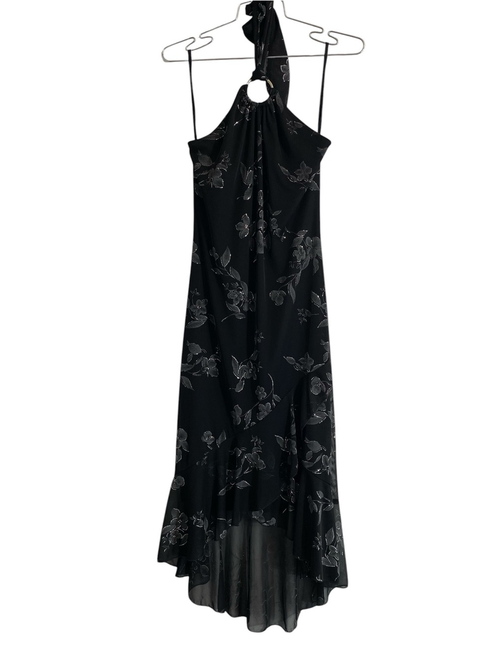 Vintage Black Floral Ship Dress 90s y2k